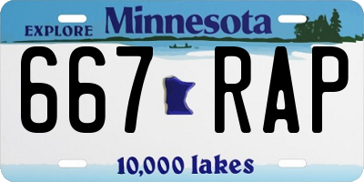 MN license plate 667RAP