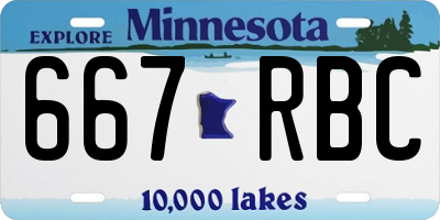 MN license plate 667RBC