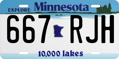 MN license plate 667RJH