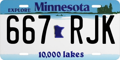 MN license plate 667RJK