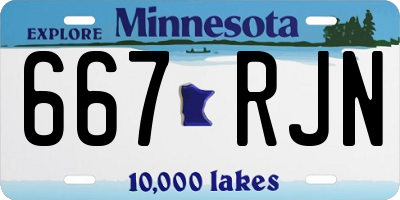 MN license plate 667RJN