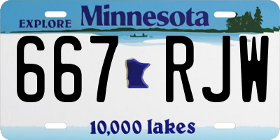 MN license plate 667RJW