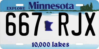 MN license plate 667RJX