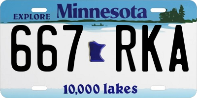 MN license plate 667RKA