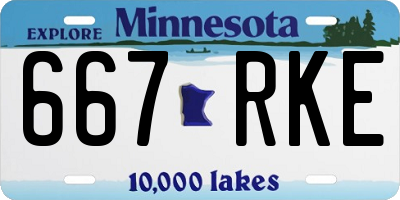 MN license plate 667RKE