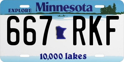 MN license plate 667RKF