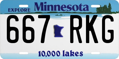 MN license plate 667RKG