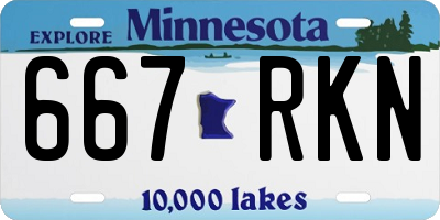 MN license plate 667RKN