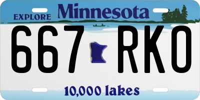MN license plate 667RKO