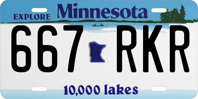 MN license plate 667RKR
