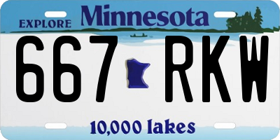 MN license plate 667RKW