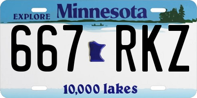 MN license plate 667RKZ