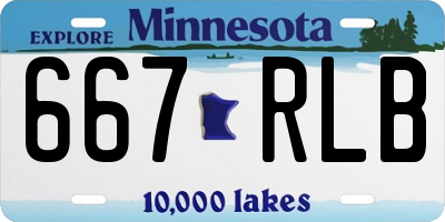 MN license plate 667RLB