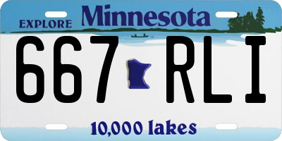 MN license plate 667RLI