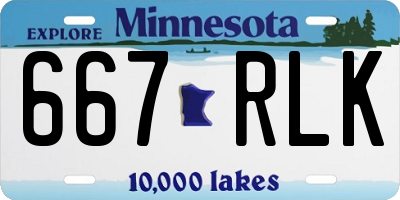 MN license plate 667RLK