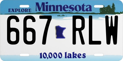 MN license plate 667RLW
