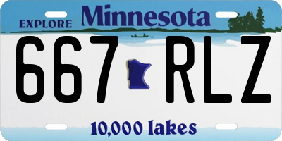 MN license plate 667RLZ