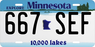 MN license plate 667SEF