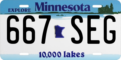 MN license plate 667SEG