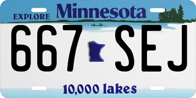 MN license plate 667SEJ