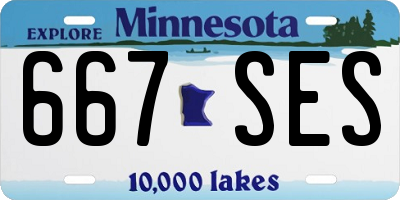 MN license plate 667SES