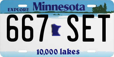MN license plate 667SET