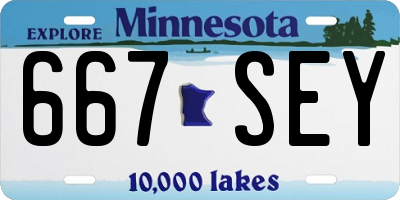 MN license plate 667SEY