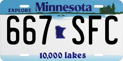 MN license plate 667SFC