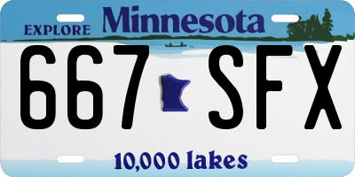MN license plate 667SFX