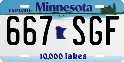 MN license plate 667SGF