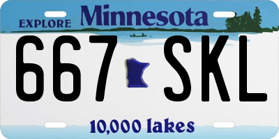 MN license plate 667SKL