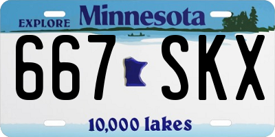 MN license plate 667SKX