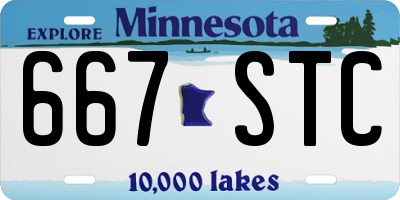 MN license plate 667STC