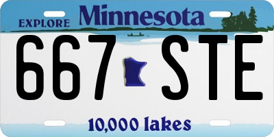 MN license plate 667STE