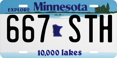 MN license plate 667STH