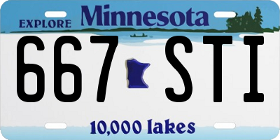 MN license plate 667STI