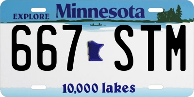 MN license plate 667STM