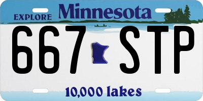 MN license plate 667STP