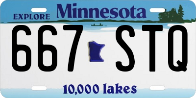 MN license plate 667STQ