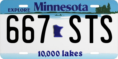 MN license plate 667STS