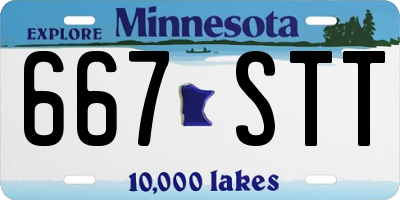 MN license plate 667STT