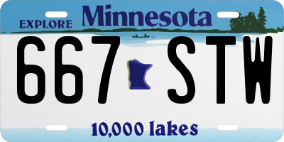 MN license plate 667STW