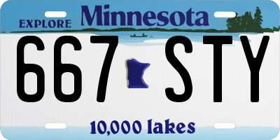 MN license plate 667STY