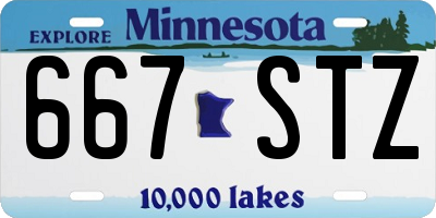 MN license plate 667STZ