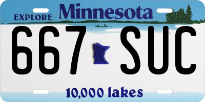 MN license plate 667SUC