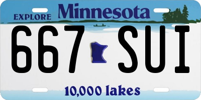 MN license plate 667SUI