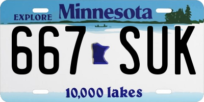MN license plate 667SUK
