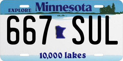 MN license plate 667SUL
