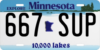 MN license plate 667SUP