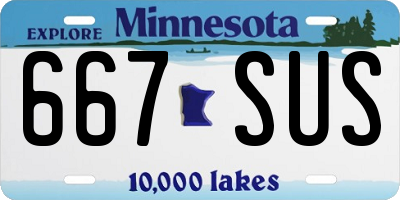 MN license plate 667SUS